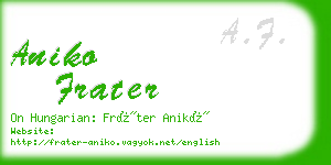 aniko frater business card